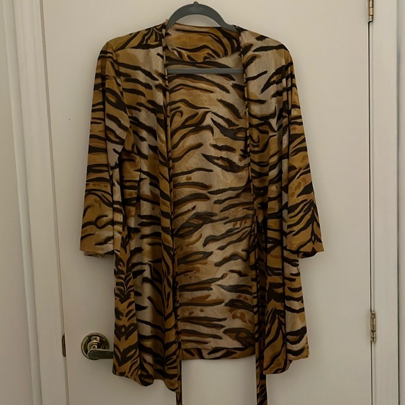 Vintage Tops - Tiger Print Wrap Top